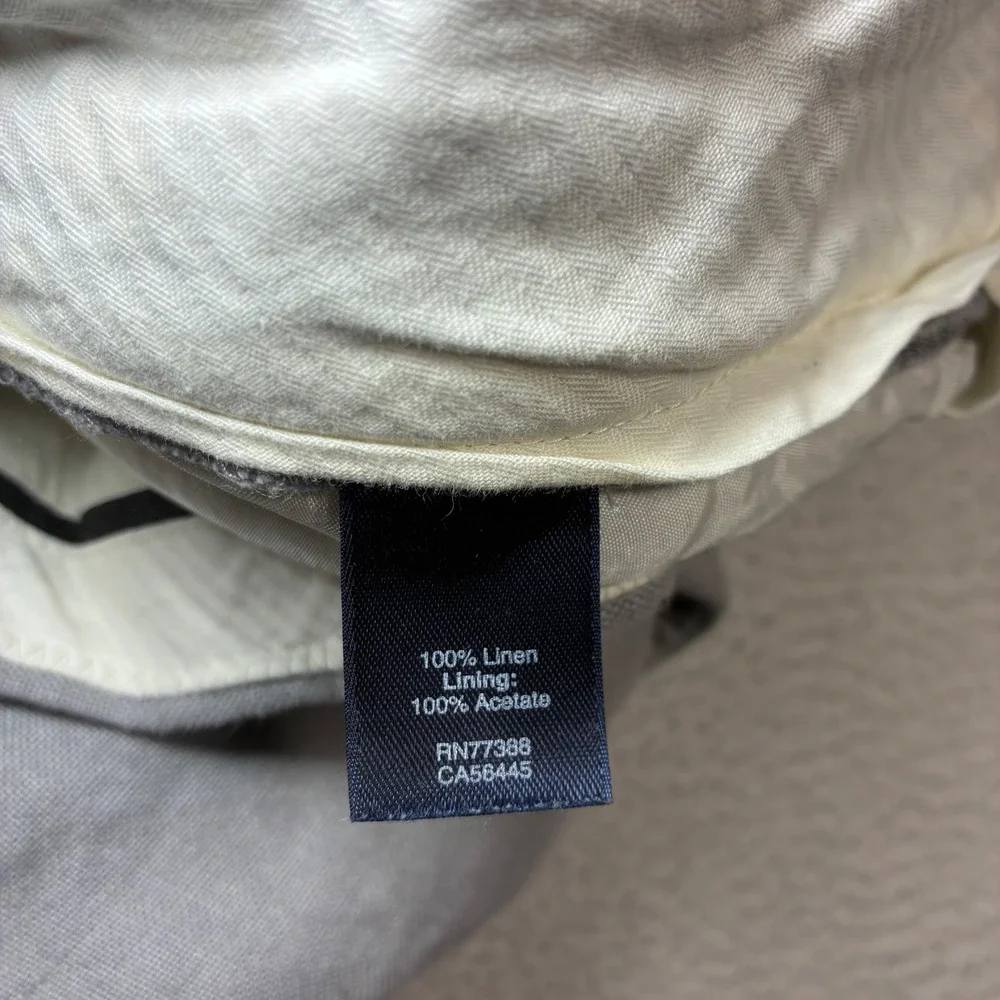 J Crew Ludlow Linen Pants Men 38x30 Gray Irish Preppy Cuff Dress Trouser Somelos